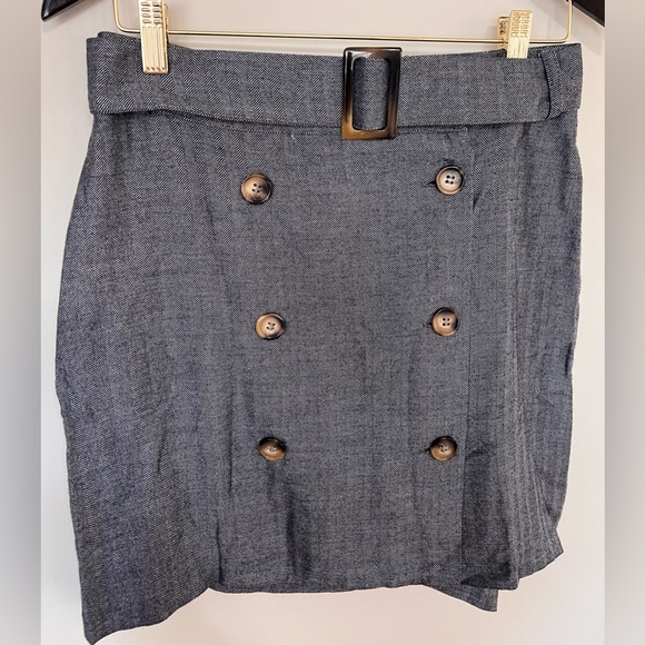NEW Mango MNG Casual Gray Button Mini A Line Skirt | Size XS - Picture 8 of 8